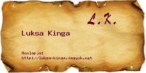 Luksa Kinga névjegykártya