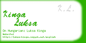 kinga luksa business card